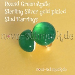 Silberschmuck vergoldet mit grünem Achat