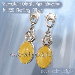 Ohrhänger aus 925 Silber mit Bernstein gelb