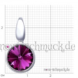 Kettenanhänger Silberschmuck mit Glas Kristallen violett